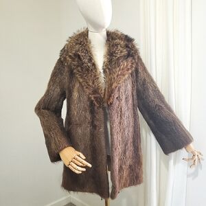 1960s Vintage Evans Beaver Fur Coat with Collar‎ Small/Medium